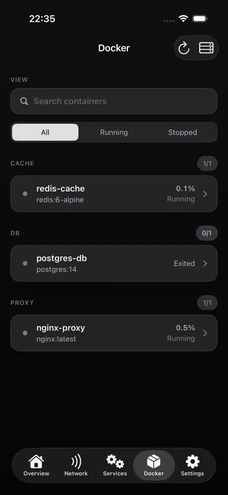 Docker screenshot